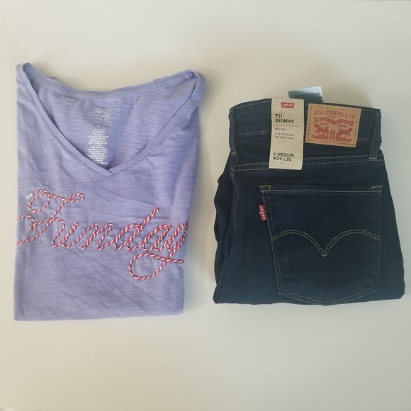 St. John's Bay Womens V- Neck Short Sleeve T-Shirt - Picture 5 of 6